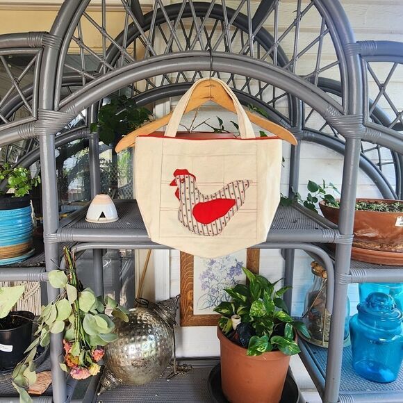 Rustic handmade chicken purse heavy sturdy fabric - Picture 1 of 10